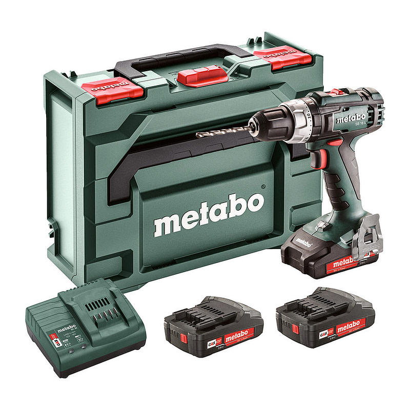 Metabo 602317540 - SB 18 L Set - AKU príklepový vŕtací skrutkovač, 18V 3x2Ah Li-Power, Nabíjačka SC 30, metaBOX 145, s 3 Li-Power akumulátorovými zdrojmi (18 V/2,0 Ah)