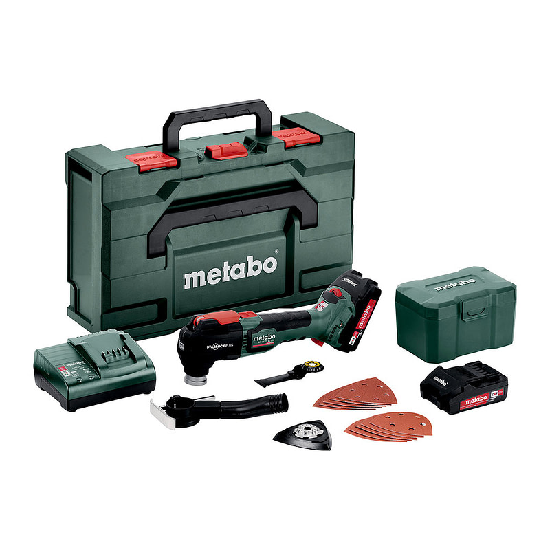 Metabo 613088500 - MT 18 LTX BL QSL - AKU nástroj Multitool, 18V 2x2Ah Li-Power, Nabíjačka SC 30, metaBOX 145 L