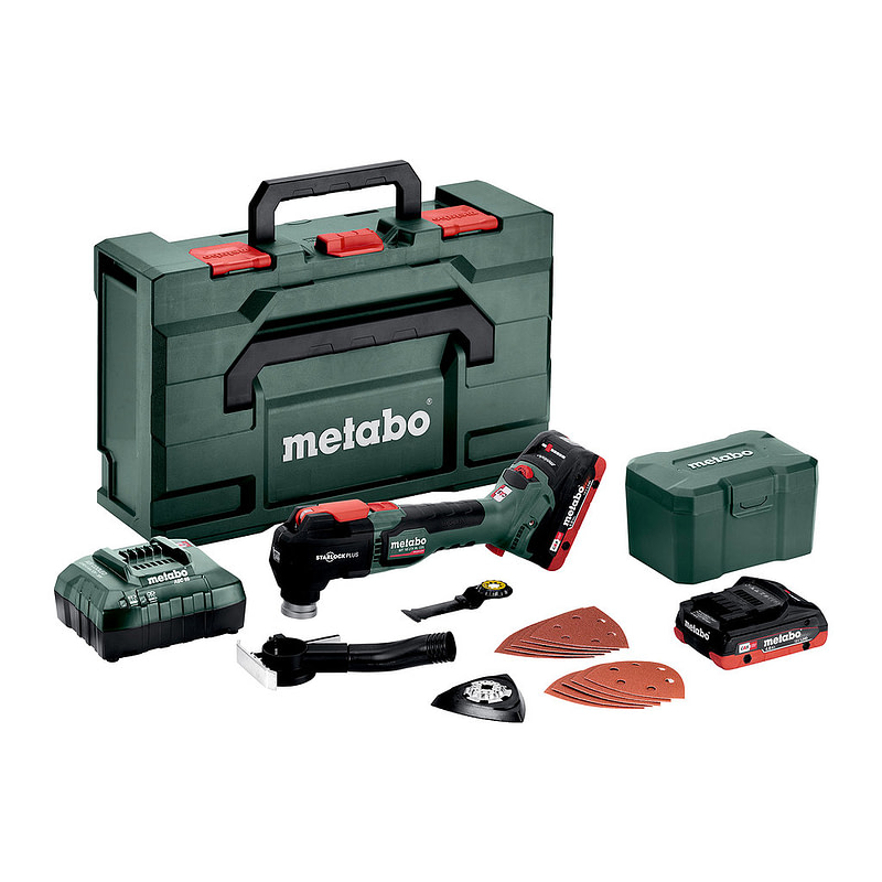 Metabo 613088800 - MT 18 LTX BL QSL - AKU nástroj Multitool, 18V 2x4Ah LiHD, Nabíjačka ASC 55, metaBOX 145 L