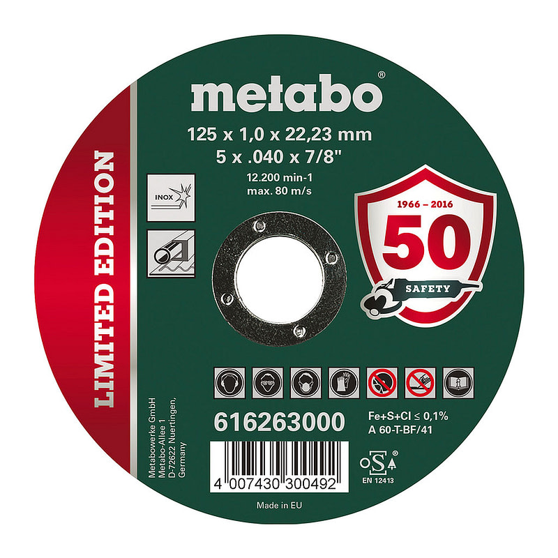 Metabo 616263000 - Limited Edition 125 x 1,0 x 22,23 Inox, TF 41