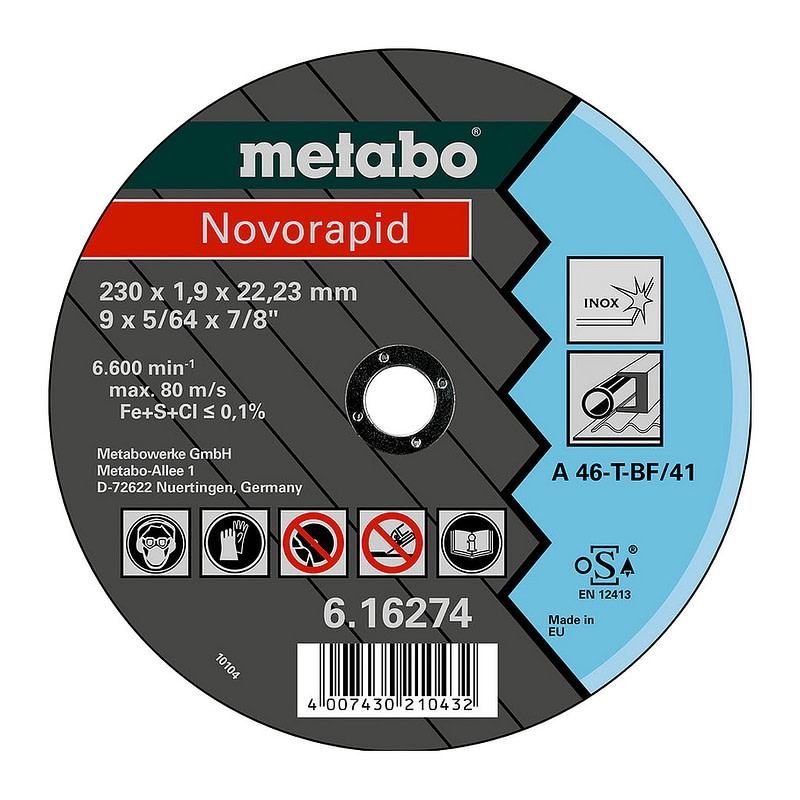 Metabo 616274000 - Novorapid 230 x 1,9 x 22,23 Inox, TF 41