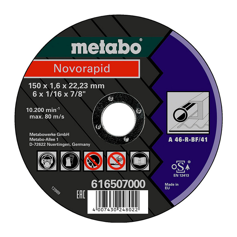 Metabo 616507000 - Novorapid 150 x 1,6 x 22,23 mm, oceľ, TF 41