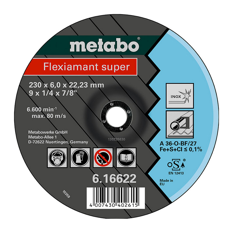 Metabo 616739000 - Flexiamant super 115x6,0x22,23 Inox, SF 27
