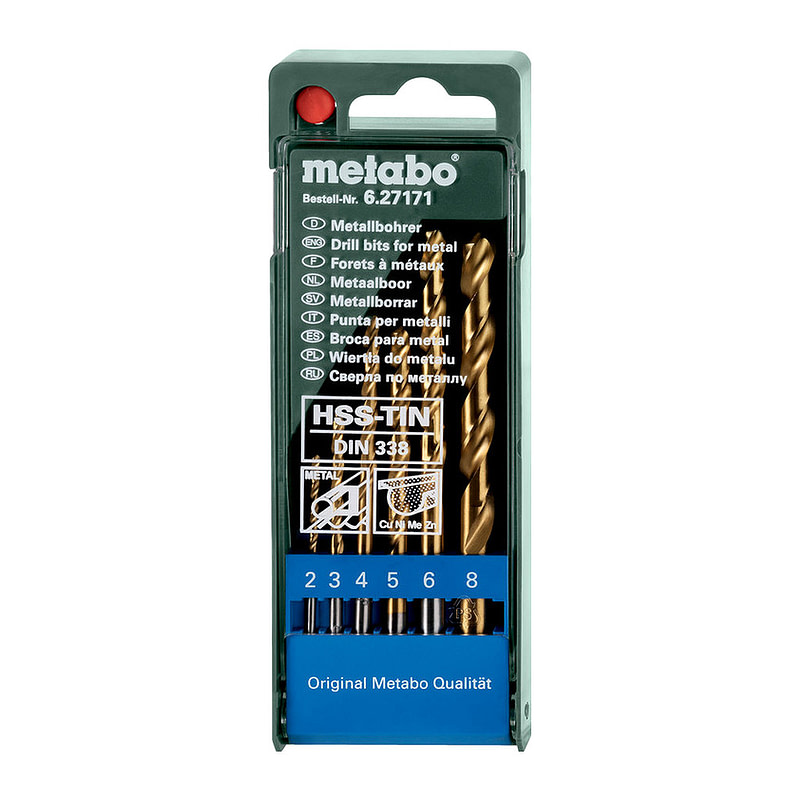 Metabo 627171000 - Kazeta s vrtákmi HSS-TiN, 6-dielna