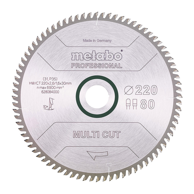 Metabo 628084000 - Pílový list „multi cut - professional“, 220x30, Z80 FZ/TZ, 10°