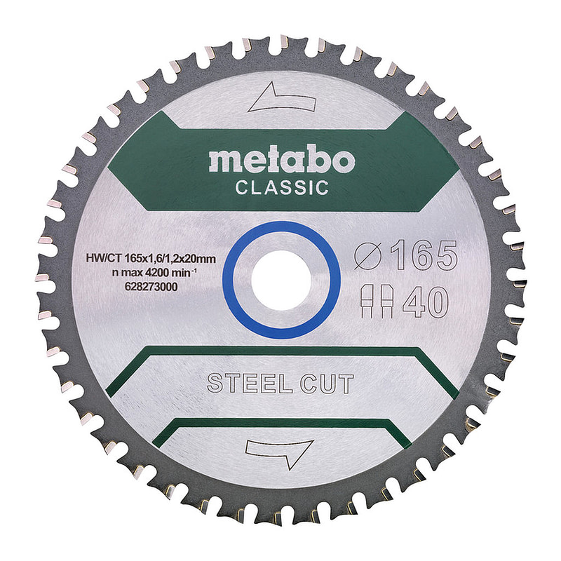 Metabo 628273000 - Pílový kotúč „steel cut/sandwich panel – classic“,165x20 Z40 FZ/FA 4°