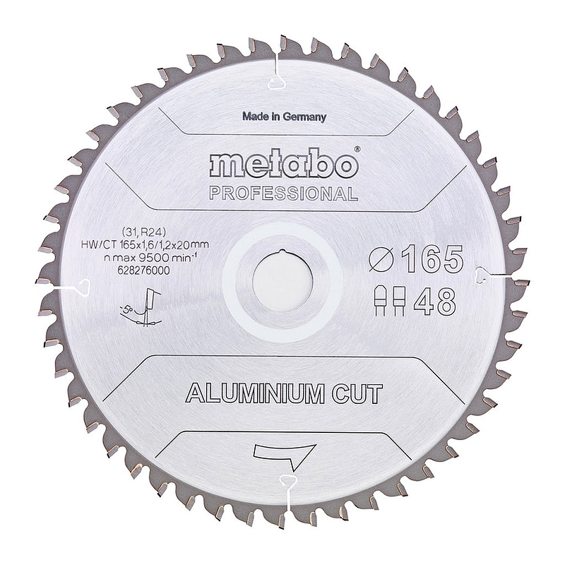 Metabo 628276000 - Pílový list „aluminium cut - professional“, 165x20 Z48 FZ/TZ 5°neg