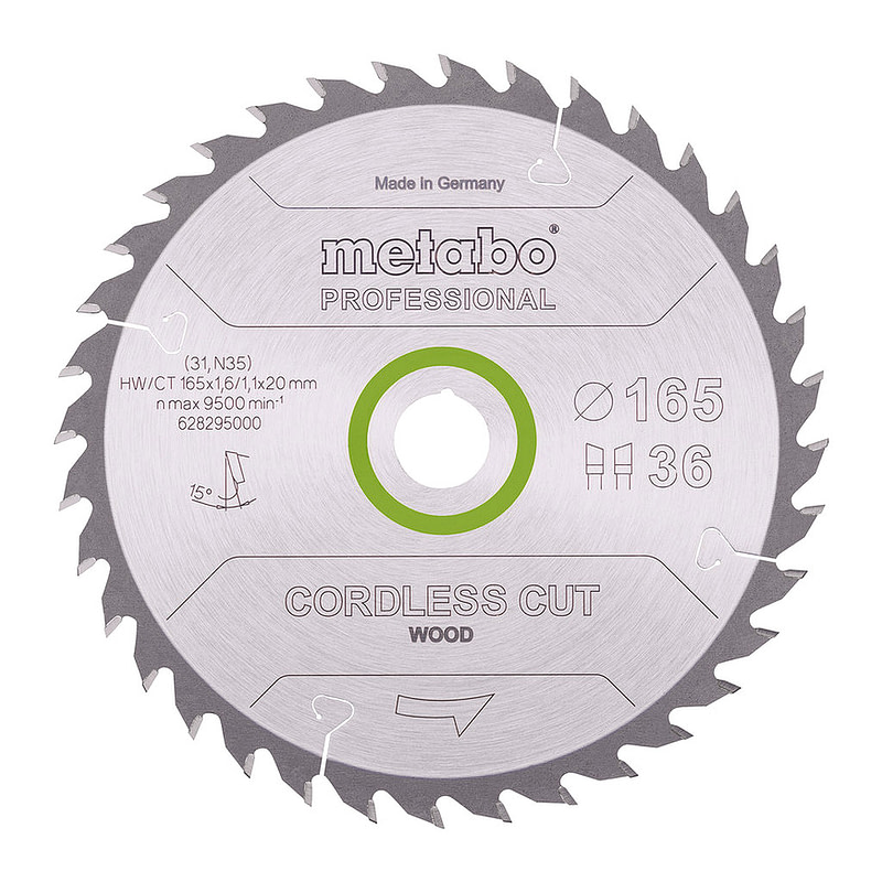 Metabo 628295000 - Pílový list „cordless cut wood - professional“, 165x20 Z36 WZ 15°