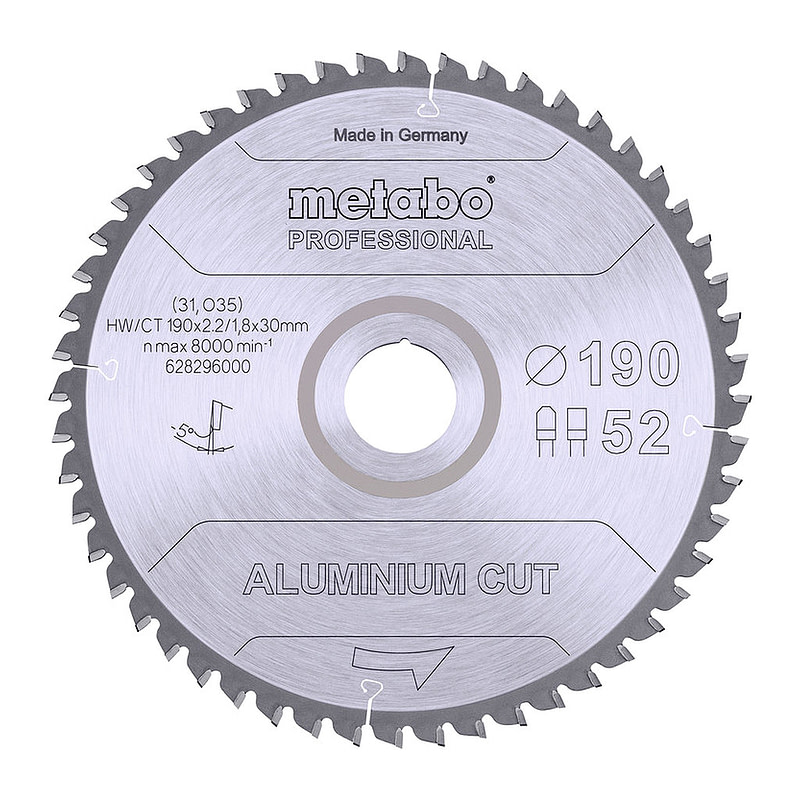 Metabo 628296000 - Pílový list „aluminium cut - professional“, 190x30 Z52 FZ/TZ 5°neg