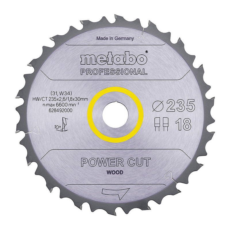 Metabo 628492000 - Pílový list „power cut wood - professional“, 235x30 Z18 FZ/FA 10°