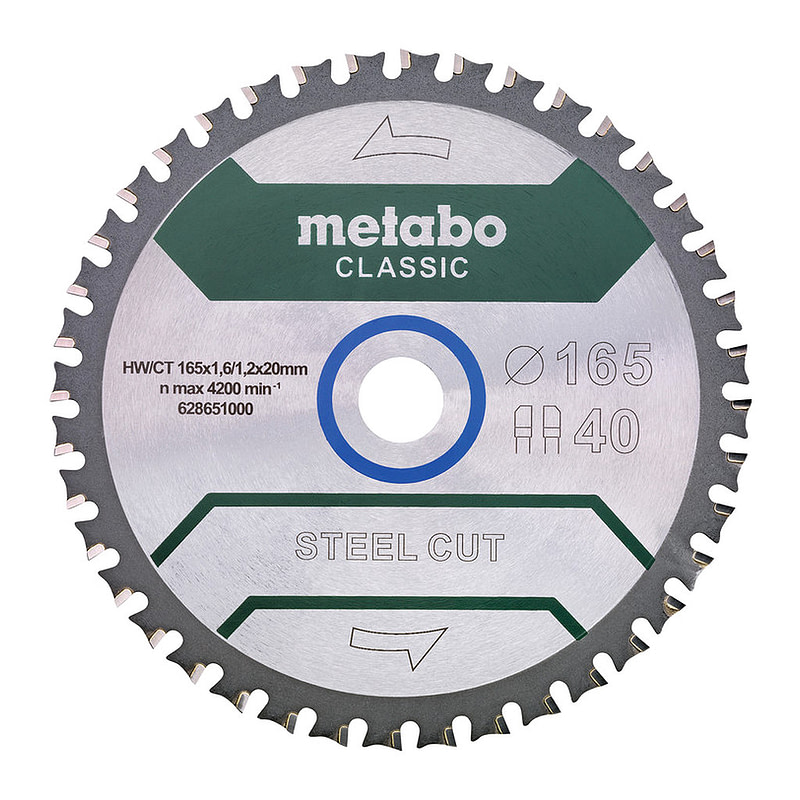 Metabo 628651000 - Pílový kotúč „steel cut/sandwich panel – classic“, 165x20 Z40 FZ/FA 4° /B