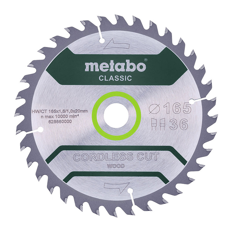 Metabo 628660000 - Pílový list „cordless cut wood - classic“, 165x20 Z36 WZ 15° /B