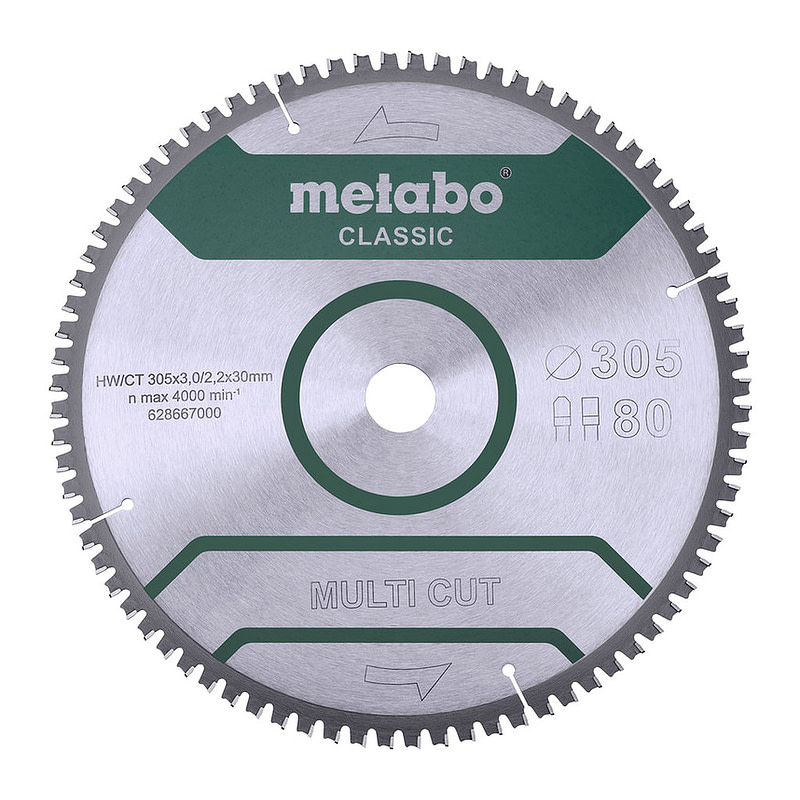 Metabo 628667000 - Pílový list „multi cut - classic“, 305x30 Z80 FZ/TZ 5° neg. /B