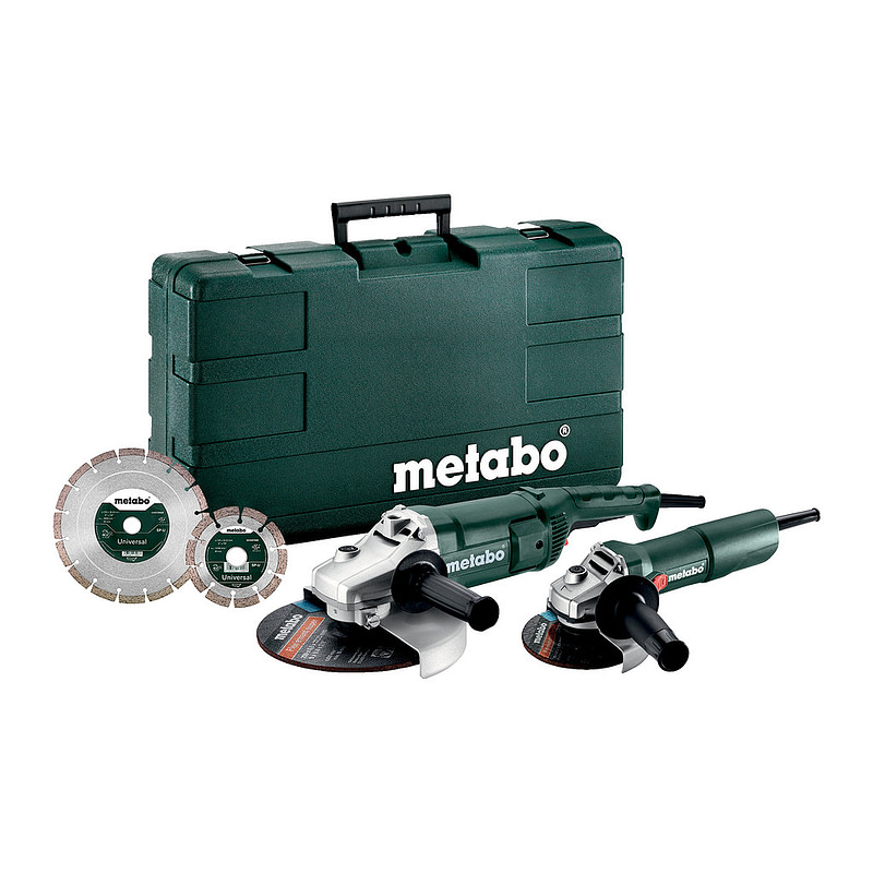 Metabo 685172510 - Combo Set WE 2200-230 + W 750-125 - Sieťový stroj v súprave, Kufor z umelej hmoty, s 2 diamantovými reznými kotúčmi