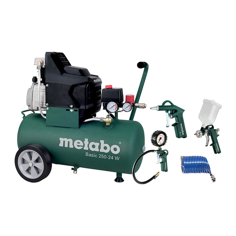 Metabo 690836000 - Basic 250-24 W Set - Kompresor, Kartón, so sadou pneumatického náradia LPZ 4