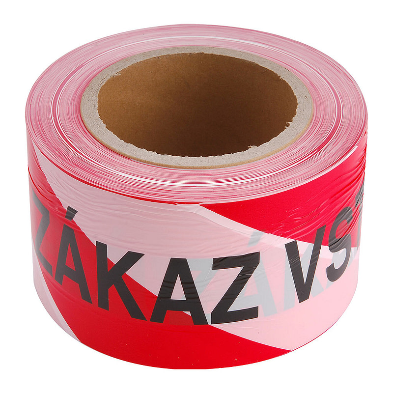 Extol Craft 9568 - Páska ZÁKAZ VSTUPU červeno-biela, 75mm x 250m