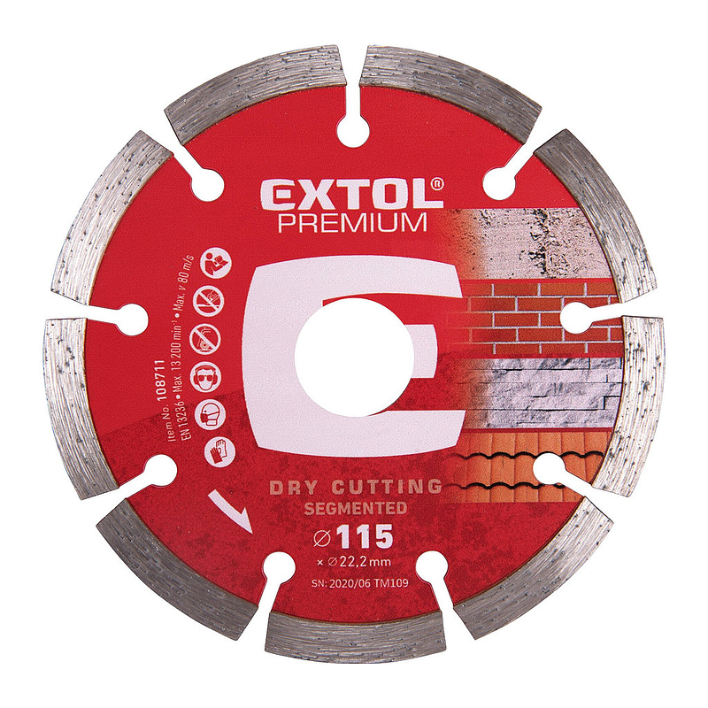 Extol Premium 108711 - Kotúč rezný diamantový segmentový, 115mm