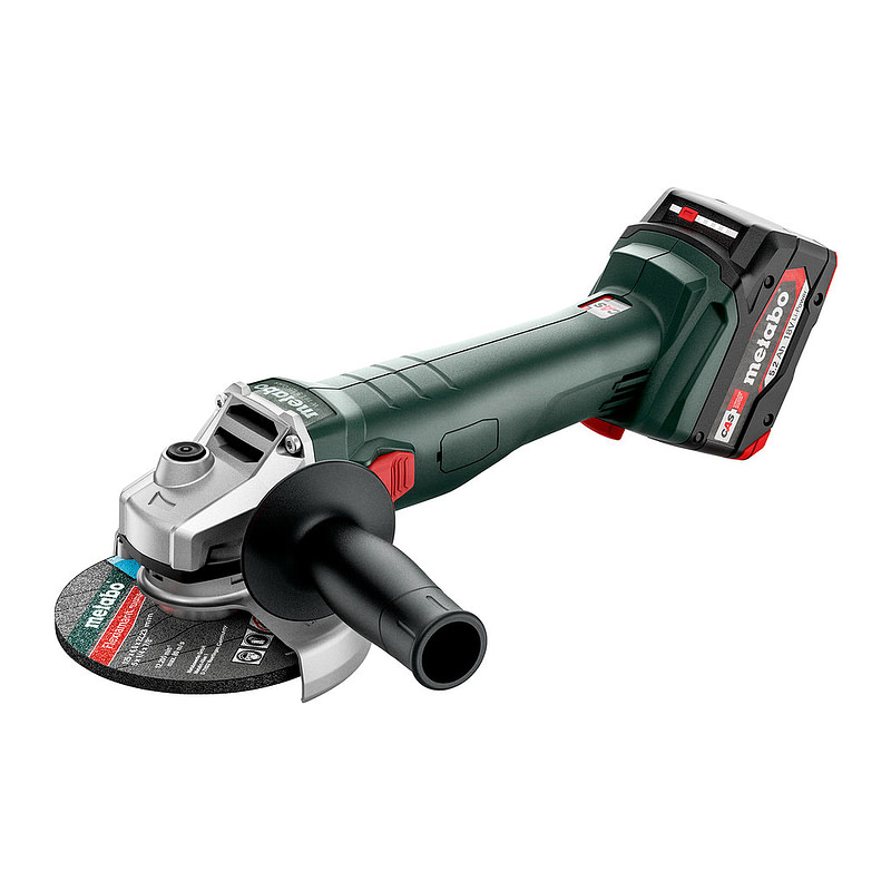 Metabo 602249650 - W 18 L 9-125 Quick - AKU uhlová brúska, 18V 2x5.2Ah Li-Power, Nabíjačka ASC 55, metaBOX 165 L