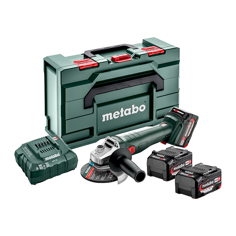 Metabo 602249960 - W 18 L 9-125 Quick Set - AKU uhlová brúska, 18V 3x4Ah Li-Power, Nabíjačka ASC 55, metaBOX 165 L, s 3 Li-Power akumulátorovými zdrojmi (18 V/4,0 Ah)