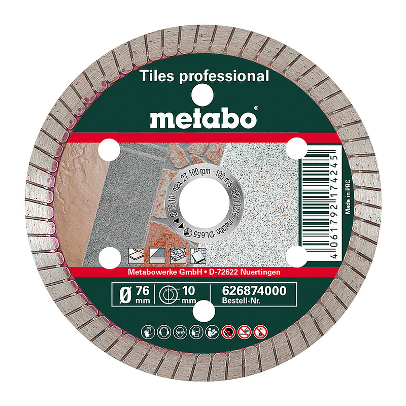Metabo 626874000 - Diamantový rezací kotúč 76x10,0mm, „TP“, dlažba „professional“