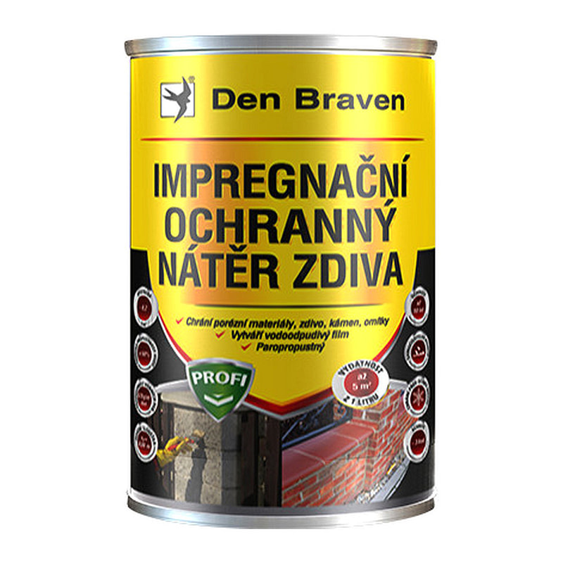 Den Braven CH00031 - Impregnačný a ochranný náter muriva PROFI 1 l plechová dóza transparentná