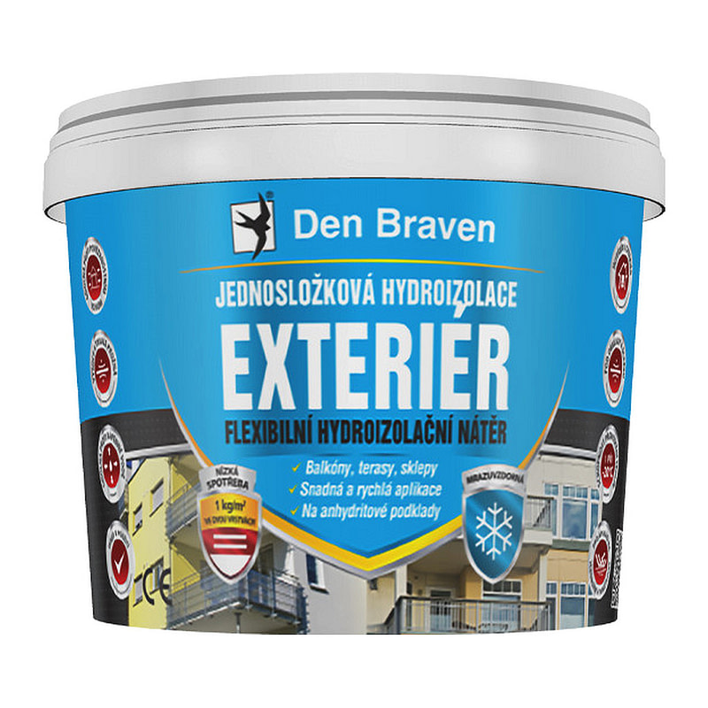 Den Braven CH0293 - Jednozložková hydroizolácia EXTERIÉR 13 kg vedro modrá