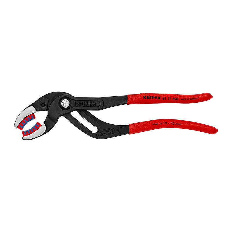 Knipex 81 11 250 - Kliešte na sifóny a konektory s protišmykovým plastovým povrchom čierne atramentované 250 mm