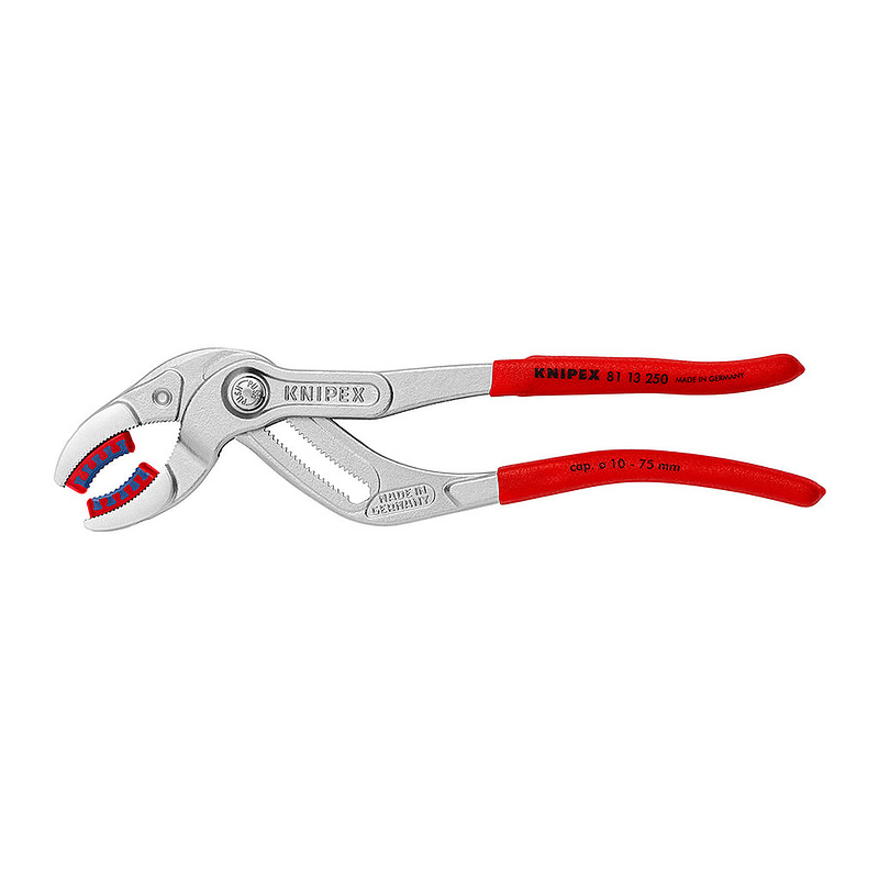 Knipex 81 13 250 - Kliešte na sifóny a konektory s protišmykovým plastovým povrchom pochrómované 250 mm