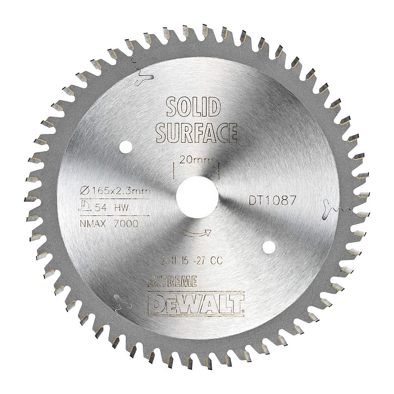 DeWalt DT1087 - Pílový kotúč EXTREME pre rezanie TRESPA, 165x20mm, 54 zubov