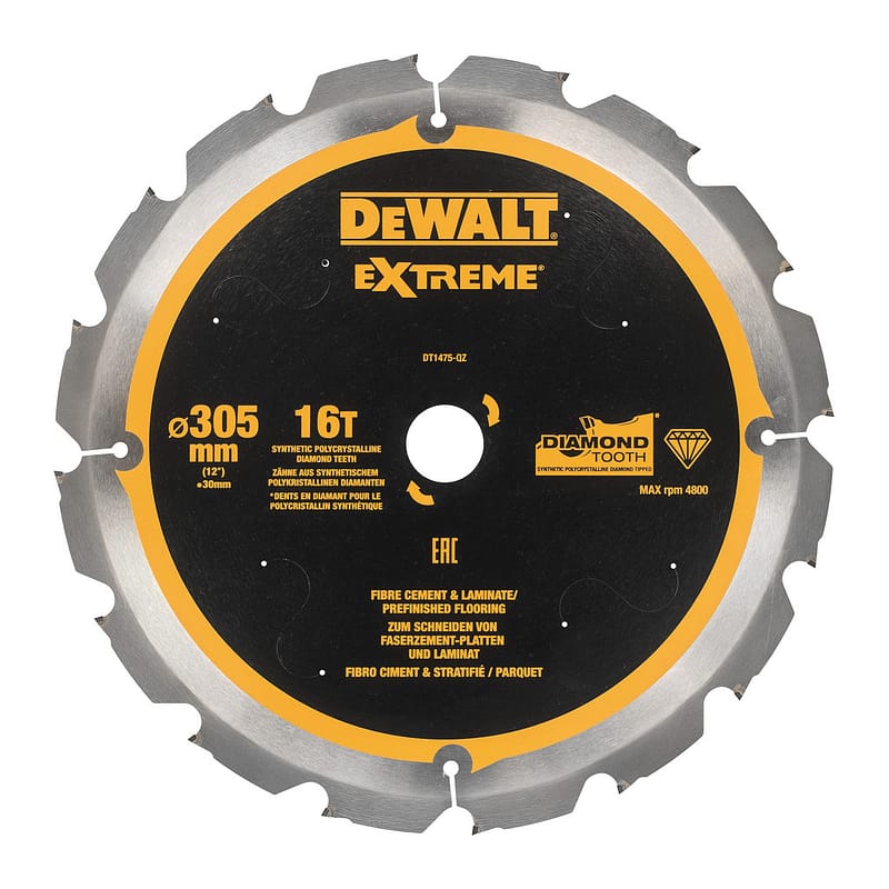 DeWalt DT1475 - Pílový kotúč EXTREME na cementovláknité a laminátové dosky, 305x30mm, 16 zubov