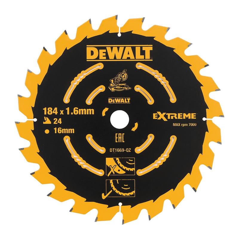 DeWalt DT1669 - Pílový kotúč EXTREME pre AKU píly DCS365, 184x16mm, 24 zubov