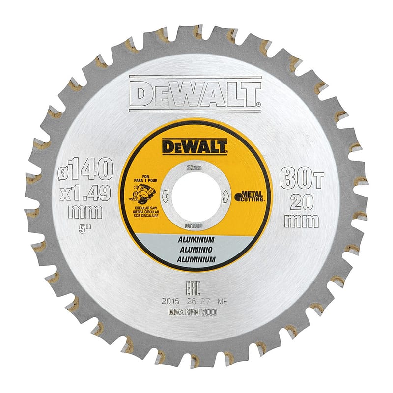 DeWalt DT1910 - Pílový kotúč pre AKU píly, na rezanie hliníka a ocele, 140x20mm, 30 zubov