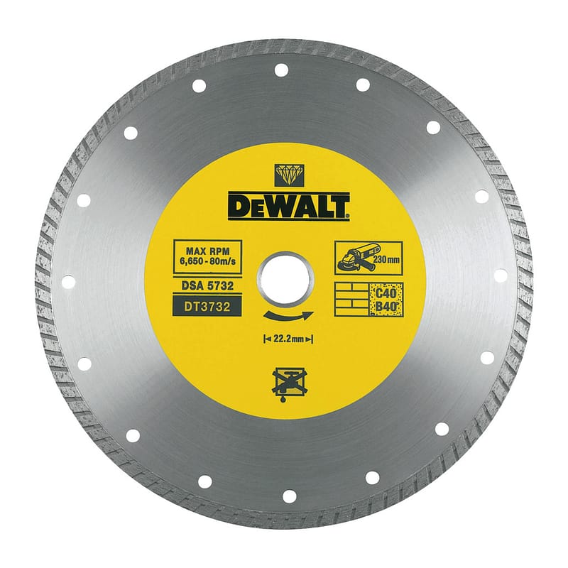 DeWalt DT3732 - Diamantový rezný kotúč Turbo, 230x22,2mm, na suché rezanie
