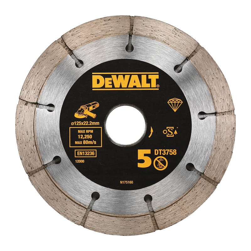 DeWalt DT3758 - Diamantový sendvičový rezný kotúč EXTREME® - 125x22,2mm (segment 6,3mm) - dvojitý