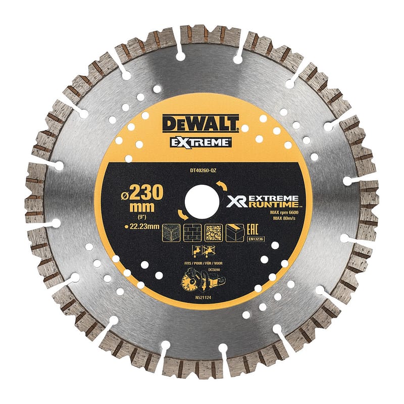 DeWalt DT40260 - Diamantový rýchlorezný kotúč EXTREME Runtime na rezanie betónu 230x22,23mm