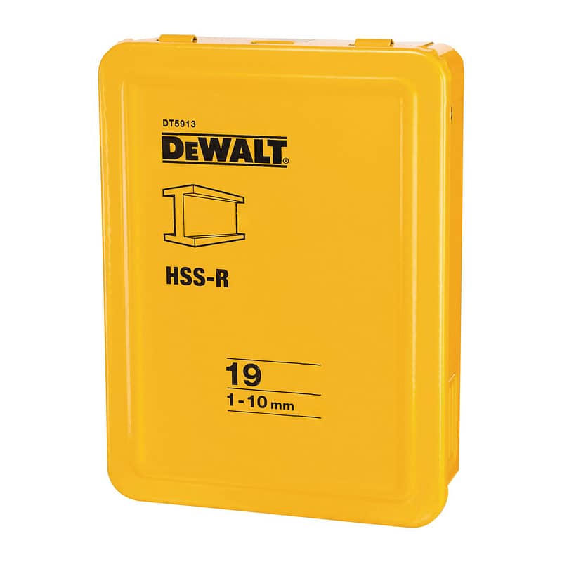 DeWalt DT5913 - 19-dielna súprava vrtákov do kovu HSS-R DIN 338, 1,5-10mm
