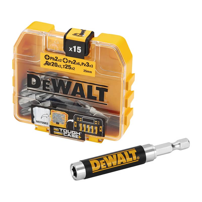 DeWalt DT71511 - 16-dielna súprava skrutkovacích bitov + magnetický nástavec, rôzne