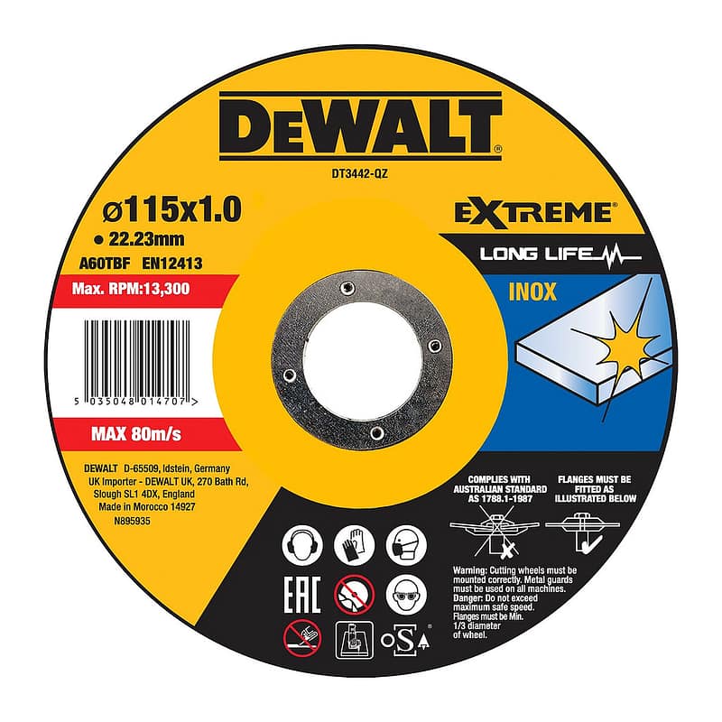 DeWalt DT3442 - Rezný kotúč pre rezanie nerezovej ocele 115x1x22,23mm
