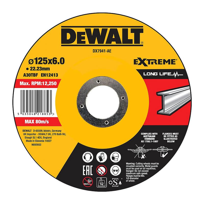 DeWalt DX7941 - Brúsny kotúč na kov 125mm x 6mm x 22,23mm