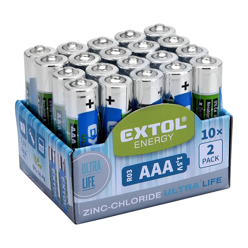 Extol Energy 42002 - Batéria zink-chloridová 20ks, 1,5V, typ AAA