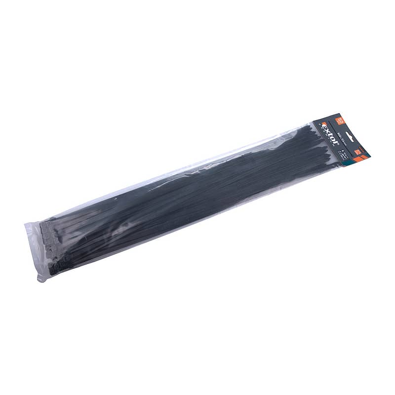 Extol Premium 8856172 - Pásky sťahovacie čierne, 7,6x540mm, 50ks, pr.150mm, 55kg