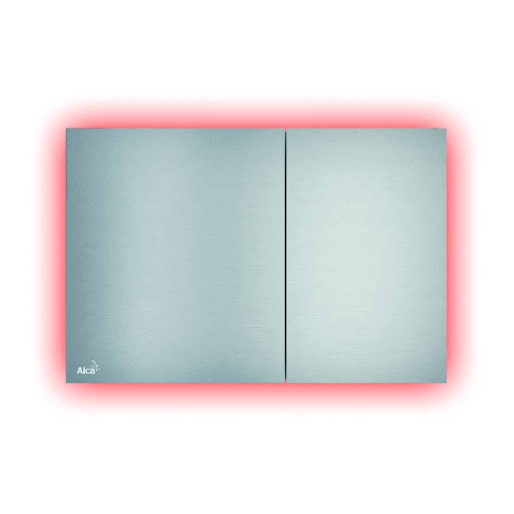AlcaPlast AIR LIGHT R – Ovládacie tlačítko pre predstenové inštalačné systémy s podsvietením rainbow, alunox-mat