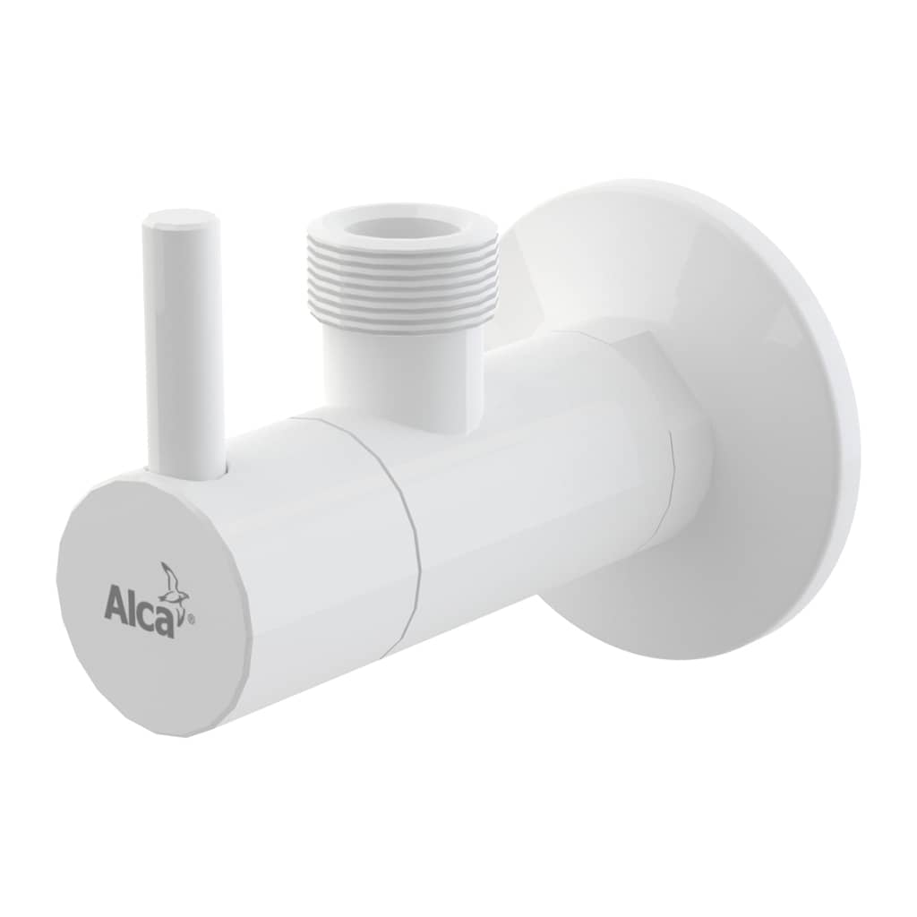 AlcaPlast ARV003B – Ventil rohový s filtrom 1/2″×1/2″, guľatý, biela