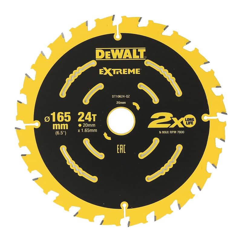 DeWalt DT10624 - Pílový kotúč EXTREME pre AKU píly, 165x20mm, 24 zubov