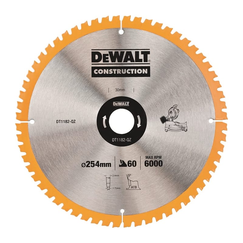 DeWalt DT1182 - Pílový kotúč CONSTRUCTION na drevo s klincami, 250x30mm, 48 zubov