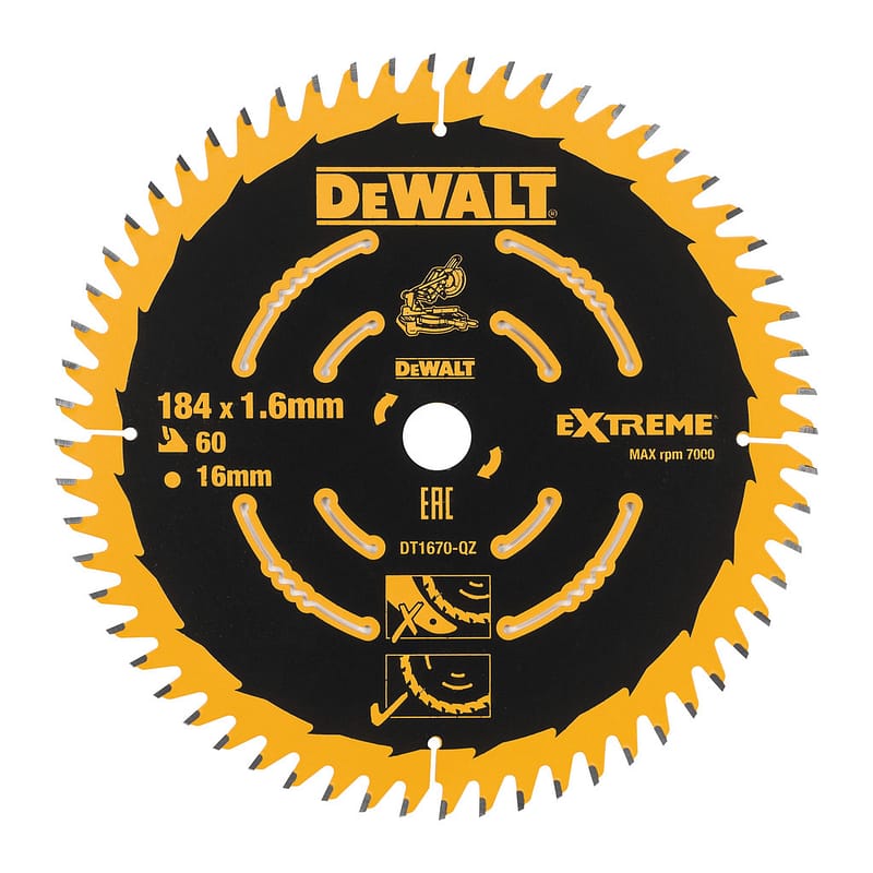 DeWalt DT1670 - Pílový kotúč EXTREME pre AKU píly DCS365, 184x16mm, 60 zubov