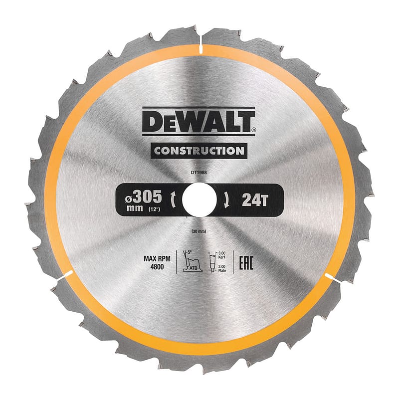 DeWalt DT1958 - Pílový kotúč CONSTRUCTION na drevo s klincami, 305x30mm, 24 zubov