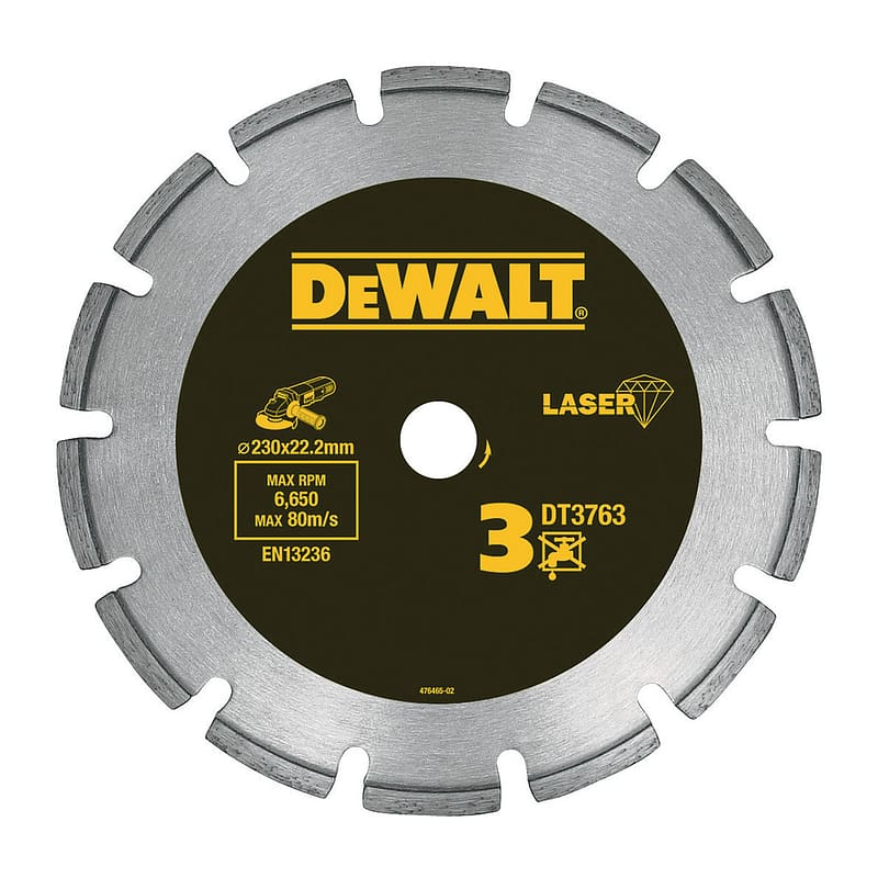DeWalt DT3761 - Laserom zváraný diamantový rezný kotúč, pre tvrdé materiály a žulu, 125x22,2mm - suché rezanie