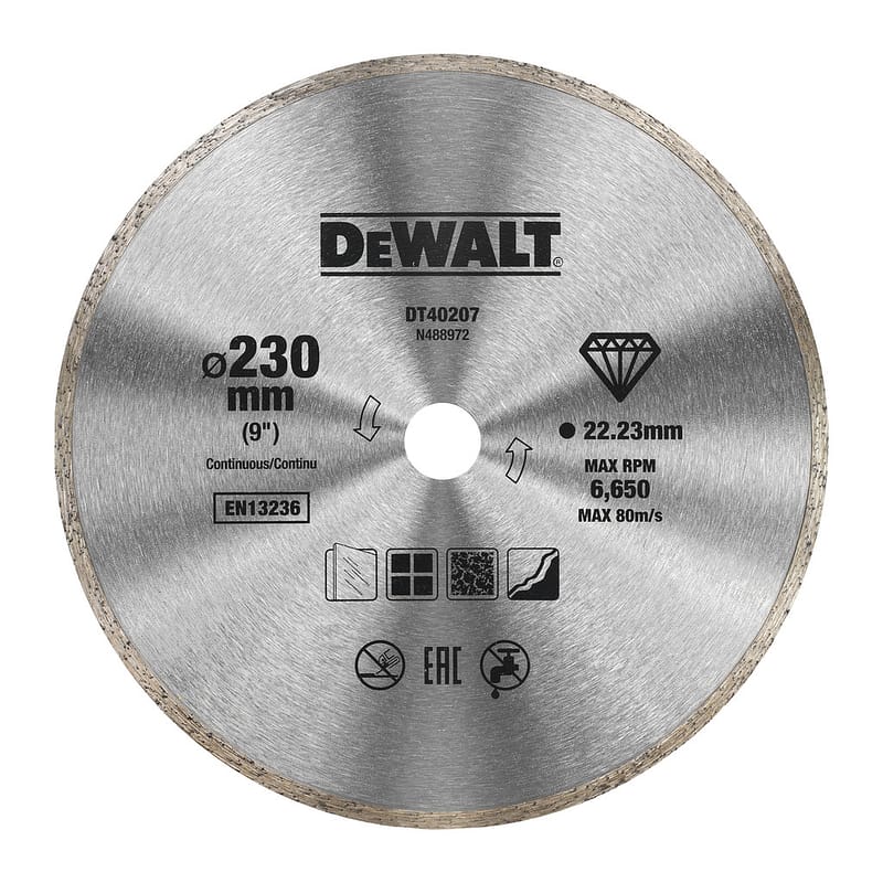 DeWalt DT40207 - Diamantový rezný kotúč celistvý, na keramiku, 230x22,23mm